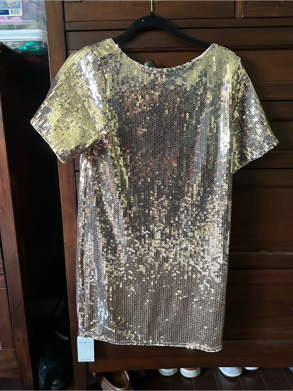 Abercrombie & Fitch Rose Gold Sequin Mini Dress
